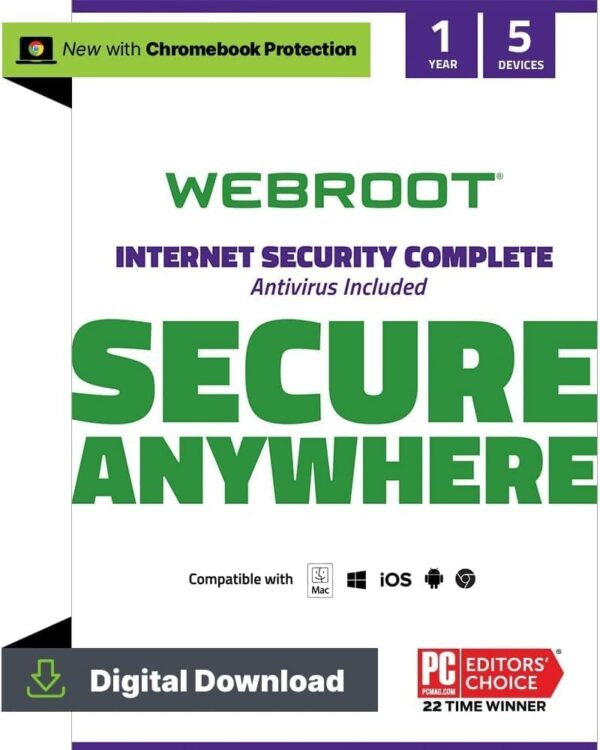 WEBROOT Antivirus Software 2024 | 3 Devices | 1 Year | Mac/Windows/Chrome | Activation code per email - Image 7