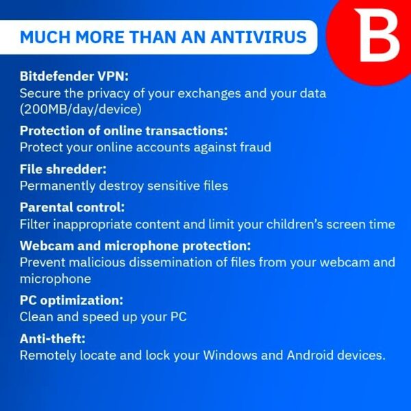 Bitdefender Total Security 2025 | 3 Devices | 1 year Subscription | PC/Mac/iOS/Android | Activation Code by Post - Image 2