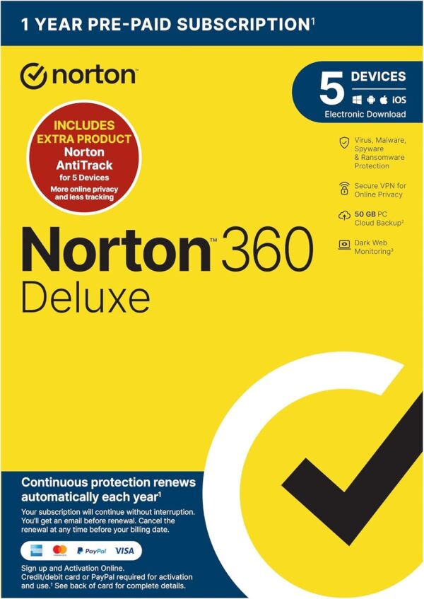 Norton 360 Deluxe 2024, Antivirus software for 5 Devices and 1-year subscription with automatic renewal, Includes Secure VPN and Password Manager, PC/Mac/iOS/Android, Activation Code by email - Image 11