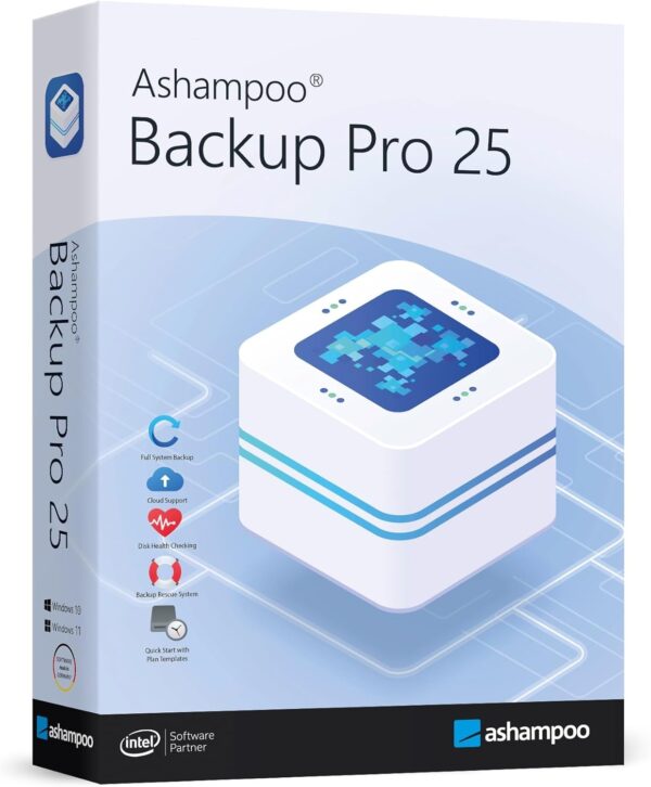 Backup Pro 25 - Backup solution - Image Backup - Data backup programme, rescue in case of malware attack, defective hard drive or Windows crashes - compatible with Windows 11, 10