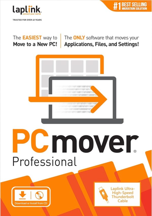 Laplink PCmover Professional 11 - Easily Transfer Files to New Computer - Efficient Migration of Applications from Old PC to a New PC - Data Transfer Software, With Optional Ethernet Cable - 1 License - Image 16