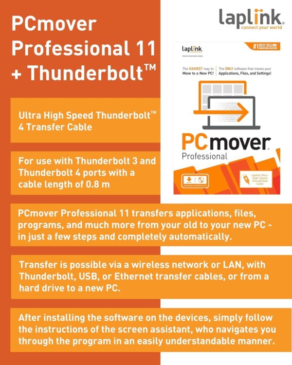 Laplink PCmover Professional 11 - Easily Transfer Files to New Computer - Efficient Migration of Applications from Old PC to a New PC - Data Transfer Software, With Optional Ethernet Cable - 1 License - Image 17