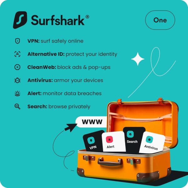 Surfshark Starter | VPN, Alternative ID, CleanWeb | Windows/Mac/Linux/Androis/iOS | Starter | 12 Months | Activation Code by email - Image 7