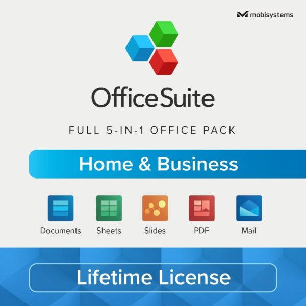 OfficeSuite Home & Business - Lifetime License - Documents, Sheets, Slides, PDF, Mail & Calendar for Windows