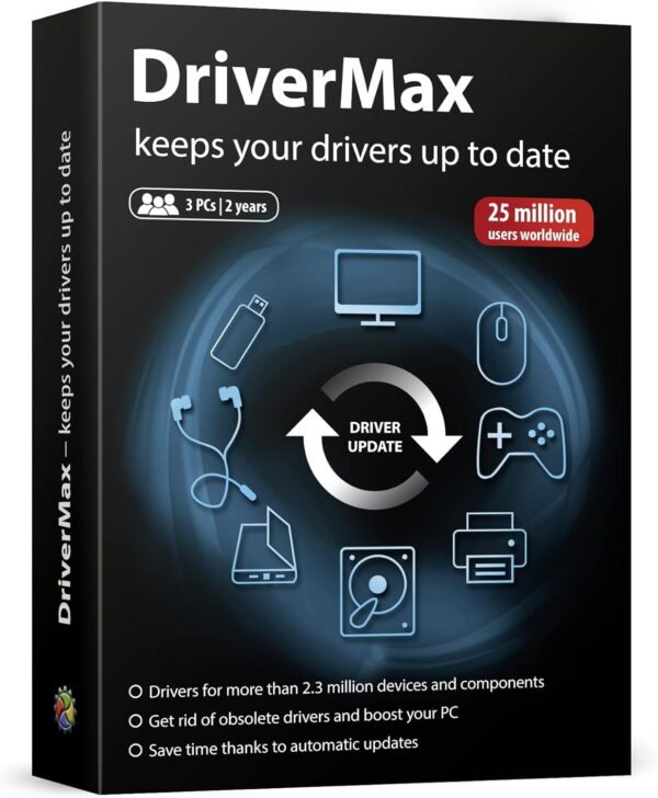 DriverMax keeps your device drivers up to date – driver updater software compatible with Windows 11, 10, 8 and 7 – License for 3 PCs for 2 years