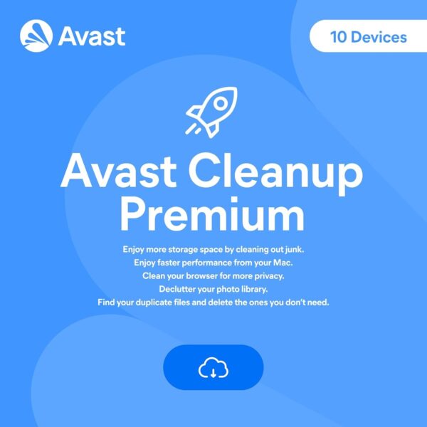 Avast Cleanup Premium 2024 – Remove Junk Files and Speed Up the System | 10 Devices | 1 Year | PC/Mac | Activation Code by email