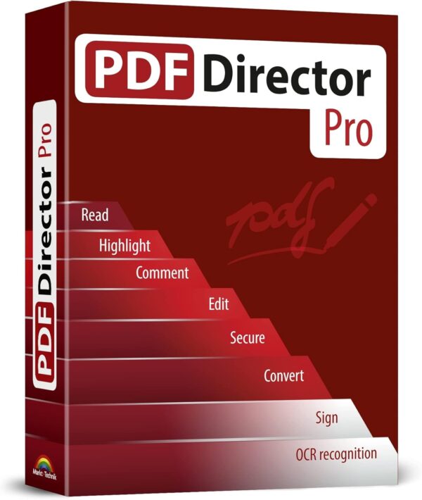 PDF Director Pro – Comprehensive PDF Editor Software compatible with Windows 11, 10, 8 and 7 – Edit, Create, Scan and Convert PDFs – 100% Compatible with Adobe Acrobat